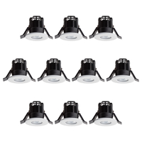 10 Pack of Integrated LED IP65 5000K Fixed Fire Rated Downlight - White
