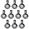 10 Pack of IP20 Fire Rated Recessed Downlighters with HAL Bulbs - Black Chrome