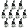 10 Pack of IP20 Fire Rated Recessed Downlighters with HAL Bulbs - Satin Chrome