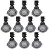 10 Pack of IP20 Fire Rated Recessed Downlighters with LED Bulbs - Black Chrome