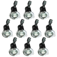 10 Pack of IP20 Fire Rated Recessed Downlighters with LED Bulbs - Chrome