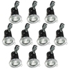 10 Pack of IP20 Fire Rated Recessed Downlighters with LED Bulbs - Satin Chrome