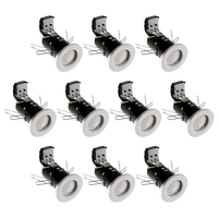 10 Pack of IP20 Fire Rated Recessed Downlighters with LED Bulbs - White