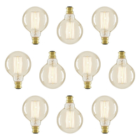 10 Pack of Vintage Cage Filament 40 Watt B22 Bayonet Cap Light Bulb - Clear
