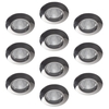 10 Pack Recessed Downlights With LED Bulbs - Black Chrome
