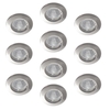 10 Pack Recessed Downlights With LED Bulbs - Satin Chrome