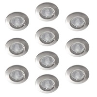 10 Pack Recessed Downlights With LED Bulbs - Satin Chrome