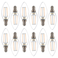 12 Pack of 2.5 Watt LED E14 Small Edison Screw Candle Light Bulbs - Warm White