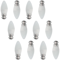 12 Pack of 4 Watt LED B22 Bayonet Cap Candle Light Bulbs - Opal