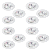 12 Pack of Circular Recessed Downlighters - White