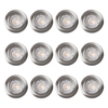 12 Pack of Diecast IP20 Rated Fixed Downlight with LED Bulbs - Brushed Chrome