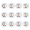 12 Pack of Diecast IP20 Rated Fixed Downlight with LED Bulbs - White