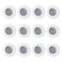 12 Pack of Diecast IP65 Rated Downlight with LED Bulbs - White