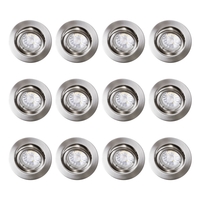 12 Pack of Diecast Tilt Downlight with LED Bulbs - Brushed Chrome