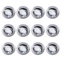 12 Pack of Diecast Tilt Downlight with LED Bulbs - Chrome