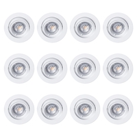 12 Pack of Diecast Tilt Downlight with LED Bulbs - White