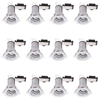 12 Pack of Fixed Fire Rated Downlighters - Chrome