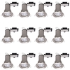 12 Pack of Fixed Fire Rated Downlighters with LED Bulbs - Brushed Chrome