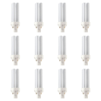 12 Pack of Philips Ecotone 10 Watt PL-C 830/2P Light Bulbs
