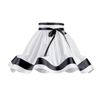 16 Inch Skirt Easy to Fit Shade with Black Stripes & Bow - Black & White