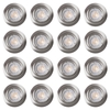 16 Pack of Diecast IP20 Rated Fixed Downlight with LED Bulbs - Brushed Chrome