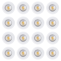 16 Pack of Diecast IP20 Rated Fixed Downlight with LED Bulbs - White