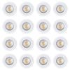 16 Pack of Diecast IP20 Rated Fixed Downlight with LED Bulbs - White