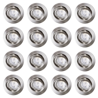 16 Pack of Diecast Tilt Downlight with LED Bulbs - Brushed Chrome