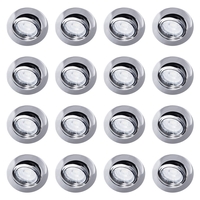 16 Pack of Diecast Tilt Downlight with LED Bulbs - Chrome