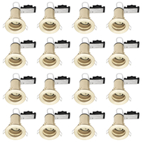 16 Pack of Fixed Fire Rated Cast Recessed GU10 Downlight - Brushed Brass