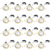 16 Pack of Fixed Recessed GU10 Downlight with LED Bulbs - Brushed Brass
