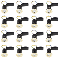 16 Pack of Fixed Recessed GU10 Fire Rated Downlight with LED Bulbs - Brushed Brass