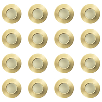 16 Pack of IP65 Rated Recessed GU10 Downlight - Brushed Brass