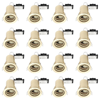 16 Pack of Tilt Fire Rated Recessed GU10 Downlight - Brushed Brass