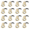 16 Pack of Tilt Fire Rated Recessed GU10 Downlight with LED Bulbs - Brushed Brass