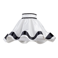 18 Inch Skirt Easy to Fit Shade with Black Stripes - Black & White