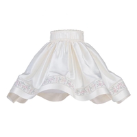18 Inch Skirt Easy to Fit Shade with Floral Stripe - Cream