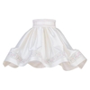 18 Inch Skirt Easy to Fit Shade with Floral Stripe & Pink Trim - Cream
