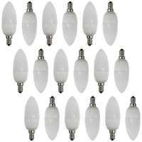 18 Pack of 9 Watt Energy Saving CFL E14 Small Edison Screw Candle Light Bulb - Opal