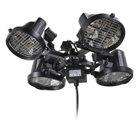 1800 Watt 4 Lamp Outdoor Parasol Heater - Black