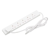 2 Meter 6 Plug 13 amp Extension Lead - White