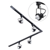 2 metre L Shape Track Light Kit with 4 Greenwich Heads and Halogen Bulbs - Black