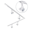 2 Metre L Shape Track Light Kit with 4 Greenwich Heads and Halogen Bulbs - White