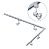 2 Metre L Shape Track Light Kit with 4 Harlem Heads and Halogen Bulbs - Silver