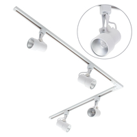 2 metre L Shape Track Light Kit with 4 Holborn Heads and Integrated LED - White