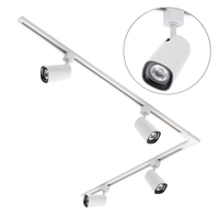 2 metre L Shape Track Light Kit with 4 Strand Heads and Integrated LED - White