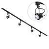 2 metre Track Light Kit with 4 Greenwich Heads and LED Bulbs - Black