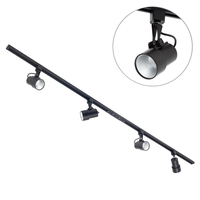 2 metre Track Light Kit with 4 Holborn Heads and Integrated LED - Black