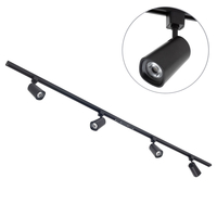 2 metre Track Light Kit with 4 Strand Heads and Integrated LED - Black