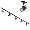 2 metre Track Light Kit with 5 Holborn Heads and Integrated LED - Black